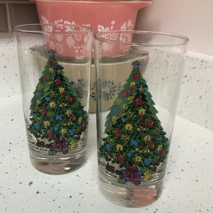 Vintage Action Christmas tree glasses